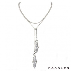 Boodles 18k White Gold Diamond Set Velocity Double Drop Pendant 6.53ct